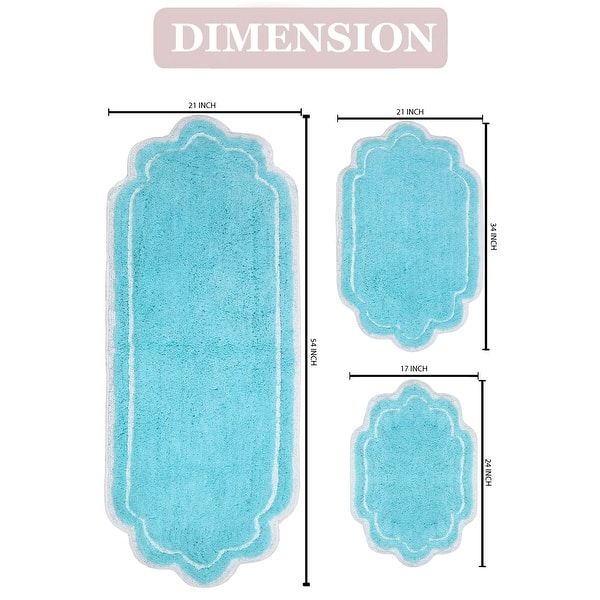 Allure Collection 100 Cotton NonSlip Bathroom Rug Set, Machine